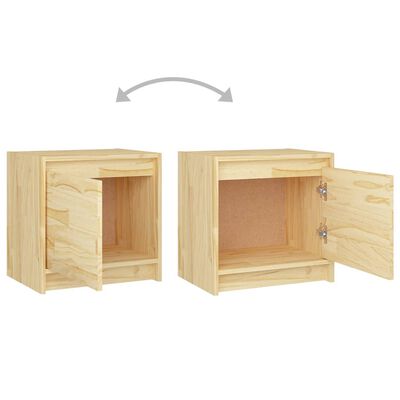 vidaXL Нощни шкафчета, 2 бр, 40x30,5x40 см, борово дърво масив
