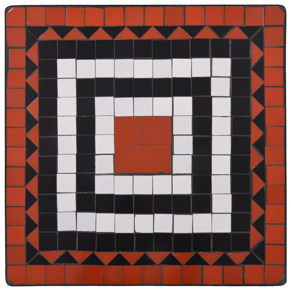 vidaXL Бистро комплект мозайка 3 части керамика цвят теракота и бял