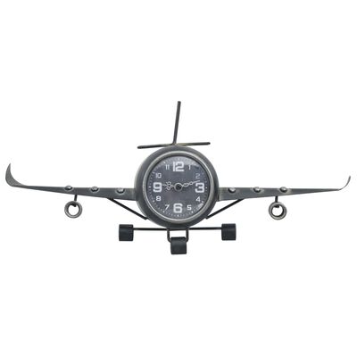 321485 vidaXL Aviator Clock Grey 41x8x17 cm Metal