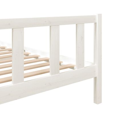 vidaXL Рамка за легло, бяла, масивно дърво, 120x200 см