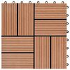 vidaXL Плочка за decking 11 pcs Кафяво 30 x 30 cm WPC