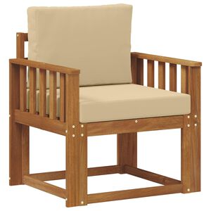 vidaXL Външен диван Солидно акациево дърво и полиестер Естествен