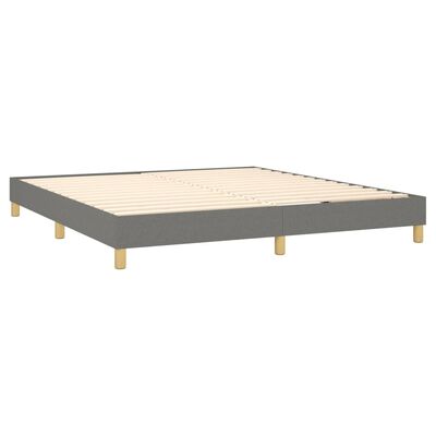 vidaXL Боксспринг легло с матрак и LED, тъмносиво, 160x200 см, плат