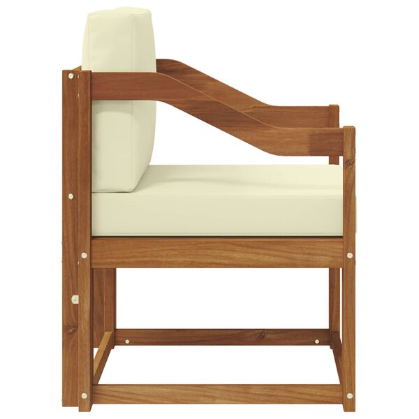 vidaXL Външен диван Солидно акациево дърво и полиестер Естествен