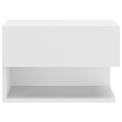 vidaXL Нощни шкафчета за стенен монтаж, 2 бр, бял гланц