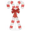 vidaXL Коледна декорация Candy Cane 50 светодиода топло бяло