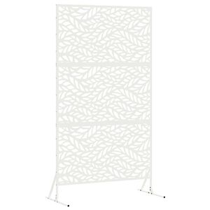 vidaXL Екран за уединение 100 x 50 x 180 см Стомана Бяло