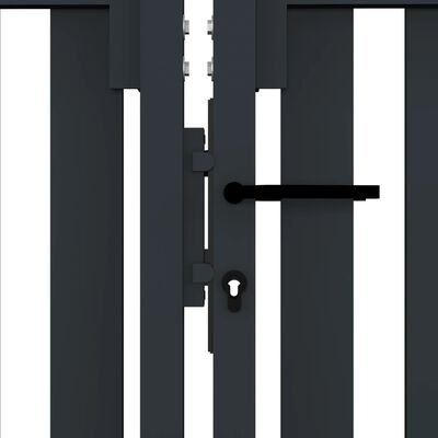 vidaXL Стоманена порта с двойна врата, 306x220 см, антрацит