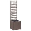 vidaXL Пергола висока леха с 1 саксия, 30x30x107 см, полиратан, кафява