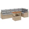 vidaXL Градински Софа Комплект с възглавница 7 pcs бежово и светлосиво