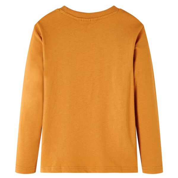 Детска тениска с дълъг ръкав, тъмна охра, 104