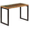 vidaXL Трапезна маса, 115x55x76 cм, регенерирано дърво масив и стомана