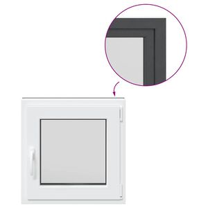 vidaXL Прозорец за мазе "RISOR" 50x50 см Отварящо-отваряем DIN десен антрацит