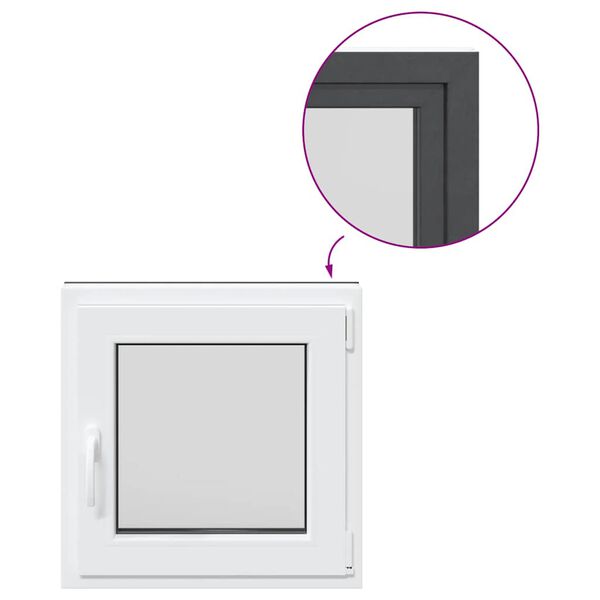 vidaXL Прозорец за мазе "RISOR" 50x50 см Отварящо-отваряем DIN десен антрацит