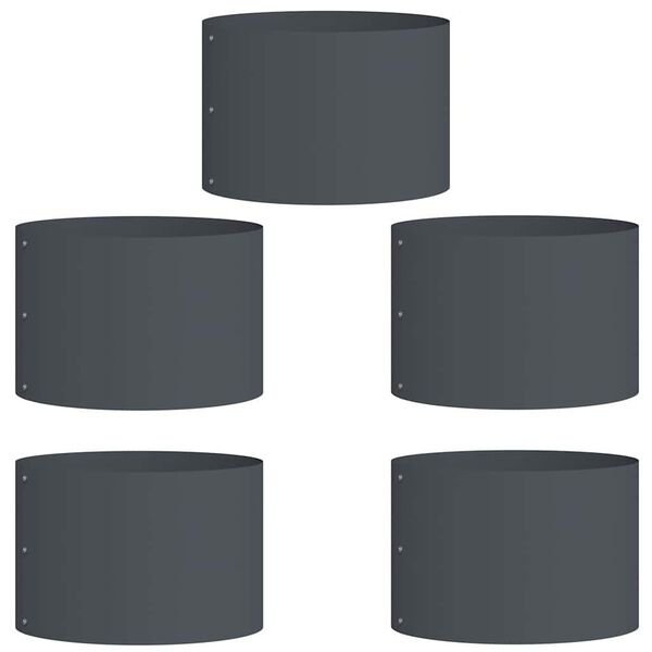 vidaXL Пръстен за саксия 5 pcs Антрацит 30 x 30 x 20 cm