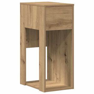 vidaXL Стойка за компютърна кула с чекмедже дъб артизан 30x44x74 см