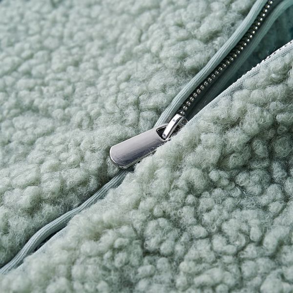 Детско яке с качулка и изкуствен косъм Teddy, мента зелено, 128