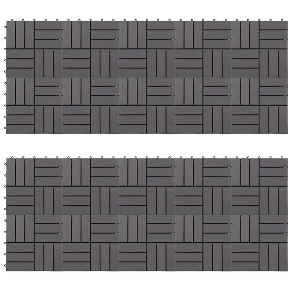 vidaXL Декинг плочки, 20 бр, промито сиво, 30х30 см, акация масив