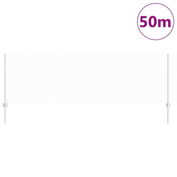 vidaXL Ограда с пост Сребрист 0,8 x 50 м Стомана