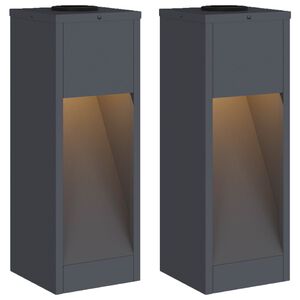 vidaXL Слънчев LED светлинен указател 2 бр. Топло бяло 18 x 18 x 50 см