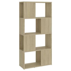 vidaXL Библиотека, дъб сонома, 60x24x124,5 см, инженерно дърво