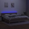 vidaXL Боксспринг легло с матрак и LED, таупе, 200x200 см, плат