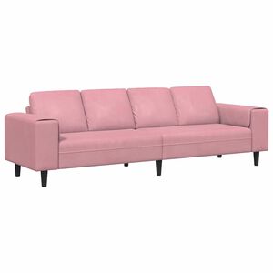 vidaXL Диван за всекидневна Розово 250 x 77 x 76 см