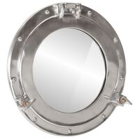 vidaXL Огледало за стена с илюминатор Ø38 см алуминий и стъкло