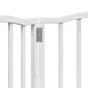 vidaXL Сгъваема преграда за кучета 3 панела бял 150 см тополово дърво