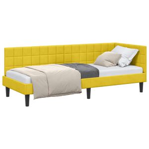 vidaXL Ъглова рамка за легло Жълто 80 x 200 cm Кадифе