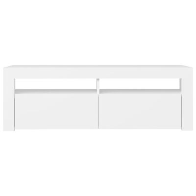 vidaXL ТВ шкаф с LED осветление, бял, 120x35x40 см
