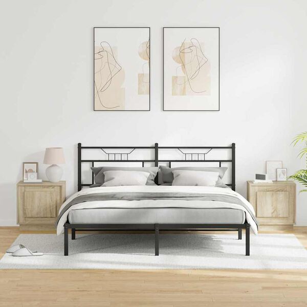 vidaXL Нощен шкаф 2 pcs Сонома дъб 44 x 34,5 x 45 см Инженерно дърво