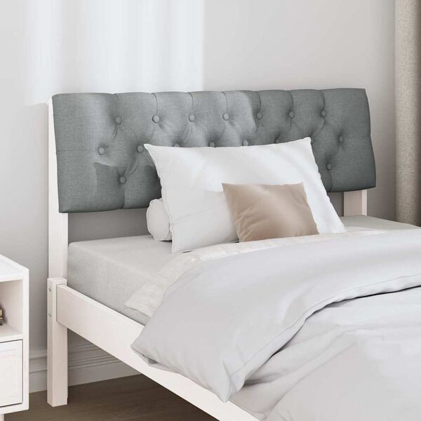 vidaXL Тапицирана табла Светлосиво 100 cm Солидно борово дърво