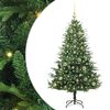 vidaXL Изкуствена светена коледна елха с комплект топки Зелено 150 cm