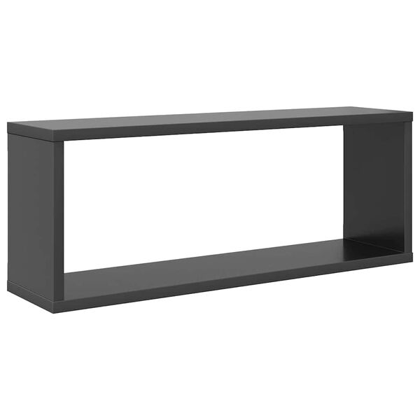 vidaXL Стенни кубични рафтове, 6 бр, сиви, 60x15x23см, инженерно дърво