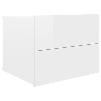 vidaXL Нощни шкафчета, 2 бр, бял гланц, 40x30x30 см, ПДЧ