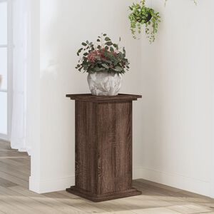 vidaXL Поставка за растения, кафяв дъб, 33x33x60 см, инженерно дърво