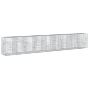 vidaXL Габионна кошница с покритие, 900x100x150 см, поцинковано желязо