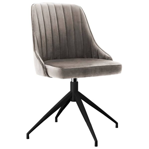 vidaXL Трапезни столове, 6 бр, светлосиви, кадифе