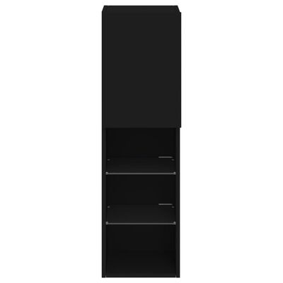 vidaXL ТВ шкафове с LED осветление 2 бр черни 30,5x30x102 см