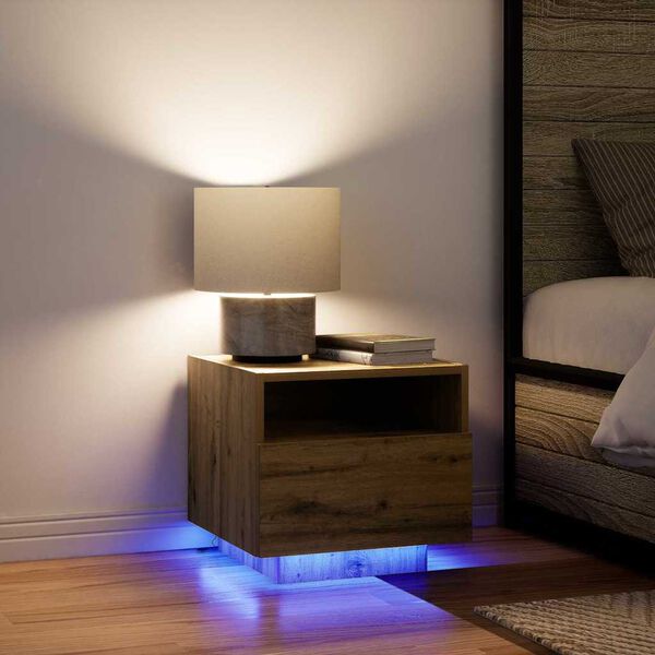 vidaXL Нощен шкаф с чекмедже Дъб 40 x 39 x 37 см Инженерно дърво