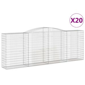 vidaXL Габионни кошници арка 20 бр 400x50x140/160см поцинковано желязо