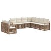 vidaXL Градински Софа Комплект 9 pcs Бежово полиратан