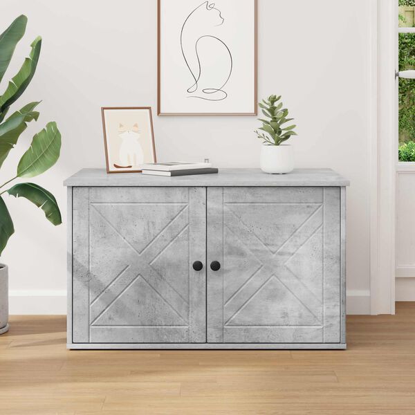 vidaXL Къща за котки Бетон 85 x 55 x 50 см Инженерно дърво