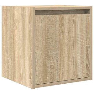 vidaXL Нощно шкафче за стенен монтаж, сонома дъб, 38x34x40 см