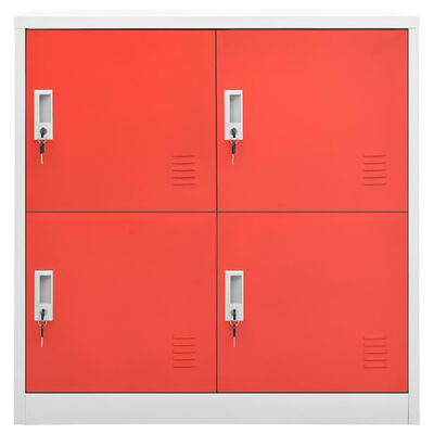 vidaXL Заключващ се шкаф, светлосиво и червено, 90x45x92,5 см, стомана