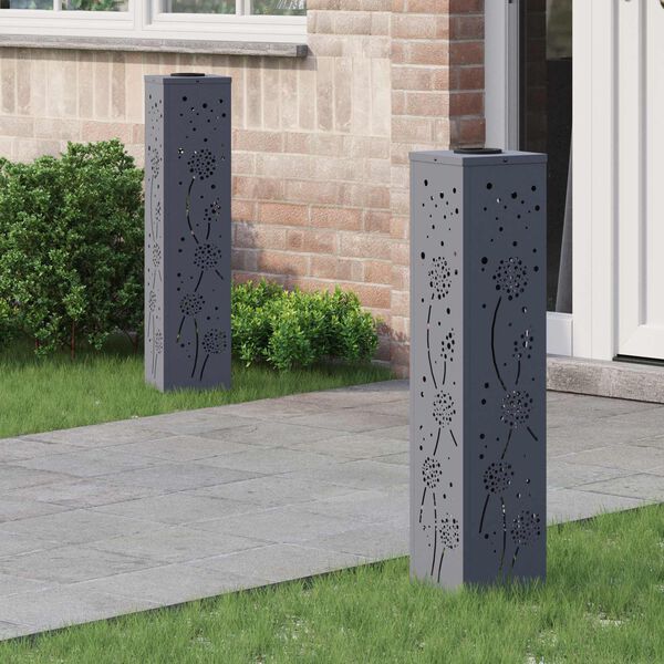 vidaXL Соларна LED светлина за пътека 2 pcs Антрацит