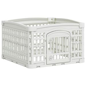 vidaXL Игрална оградка за кучета с 4 панели 63 x 63 x 40 см Пластмаса