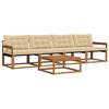 vidaXL Комплект дивани за открито 5 pcs Натурален и Бежов