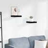 vidaXL Окачени стенни рафтове, 2 бр, черен гланц, 23x23,5x3,8 см, МДФ